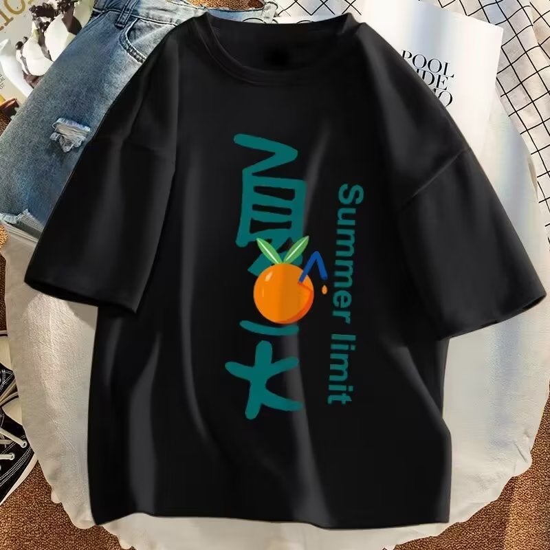 2023 New Summer Short-Sleeved T-Shirt Five-Sleeved Clothes Men'S Half-Sleeved Trendy Couple Loose All-Match T-Shirt Trendy Brand - Image 4