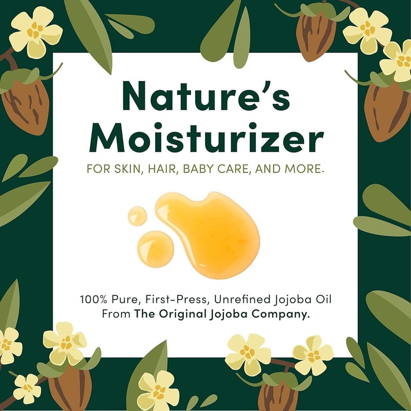 HobaCare Organic Jojoba Baby Oil with Pump Dispenser â€“ 100% Pure Natural Unrefined Unscented Hexane Free Cold Pressed Jojoba Oil for Baby Hair, Infant Skin, Scalp Moisturizing (8.45 oz) - Image 3