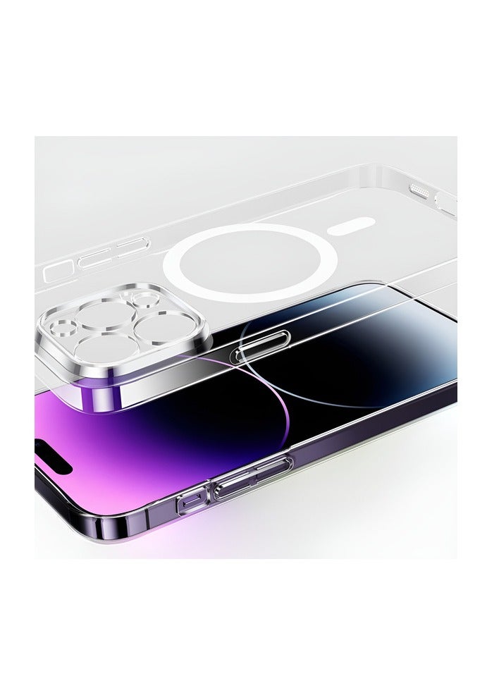 بيسوس حافظة هاتف مغناطيسية من OS-Baseus Lucent Series لهاتف iP 15 Pro، شفافة - Image 2