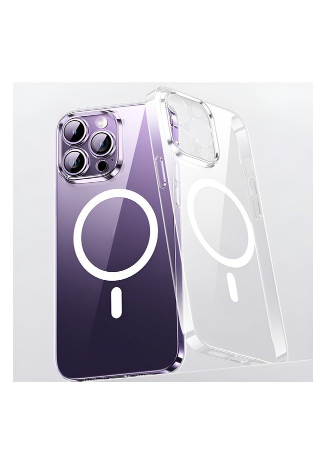 بيسوس حافظة هاتف مغناطيسية من OS-Baseus Lucent Series لهاتف iP 15 Pro، شفافة - Image 3