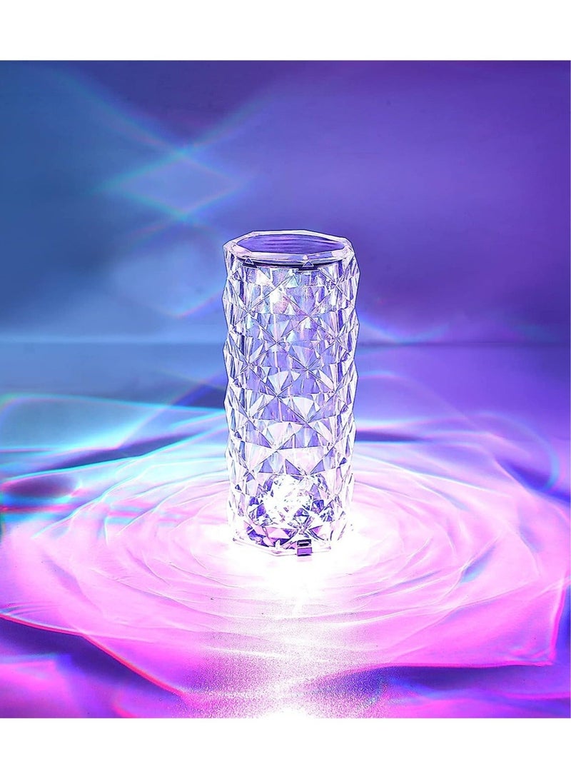 Raxoom Crystal Diamond 3D Rose Table Lamp, LED 16 Color changing Night Light with Remote and Touch Control,Built-in Battery USB Rechargeable Desk Lamp for Bedroom,Living room,party, home decor - Image 1