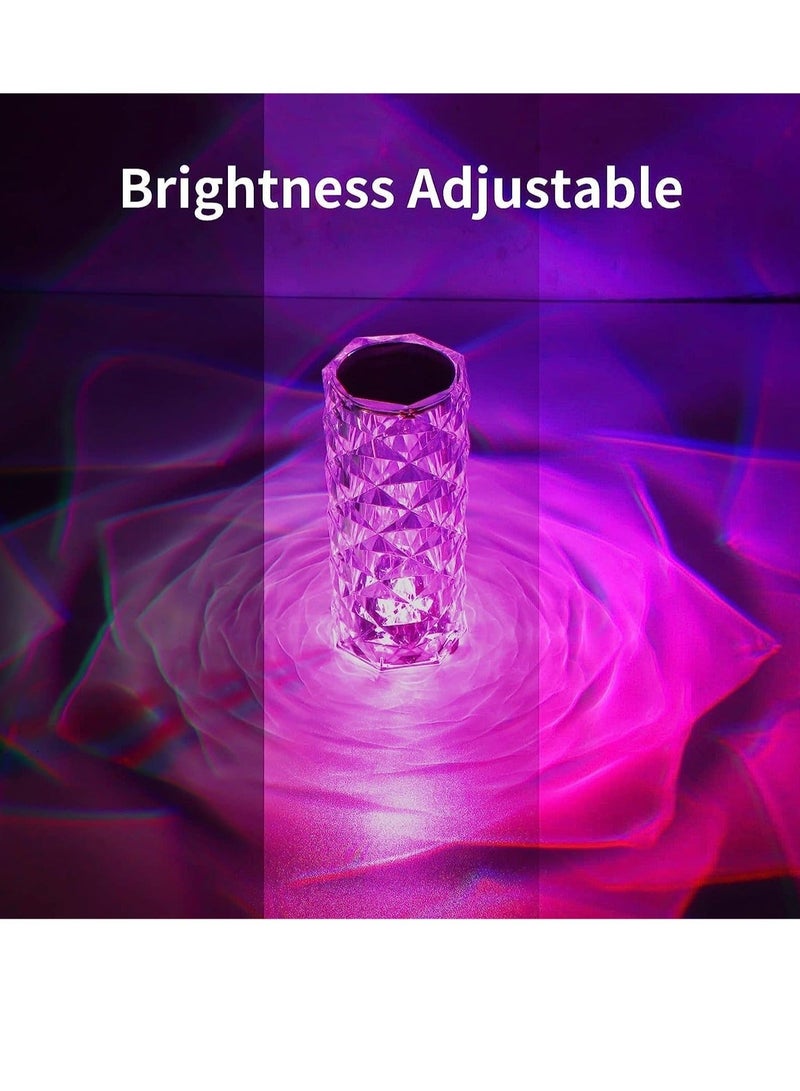 Raxoom Crystal Diamond 3D Rose Table Lamp, LED 16 Color changing Night Light with Remote and Touch Control,Built-in Battery USB Rechargeable Desk Lamp for Bedroom,Living room,party, home decor - Image 4