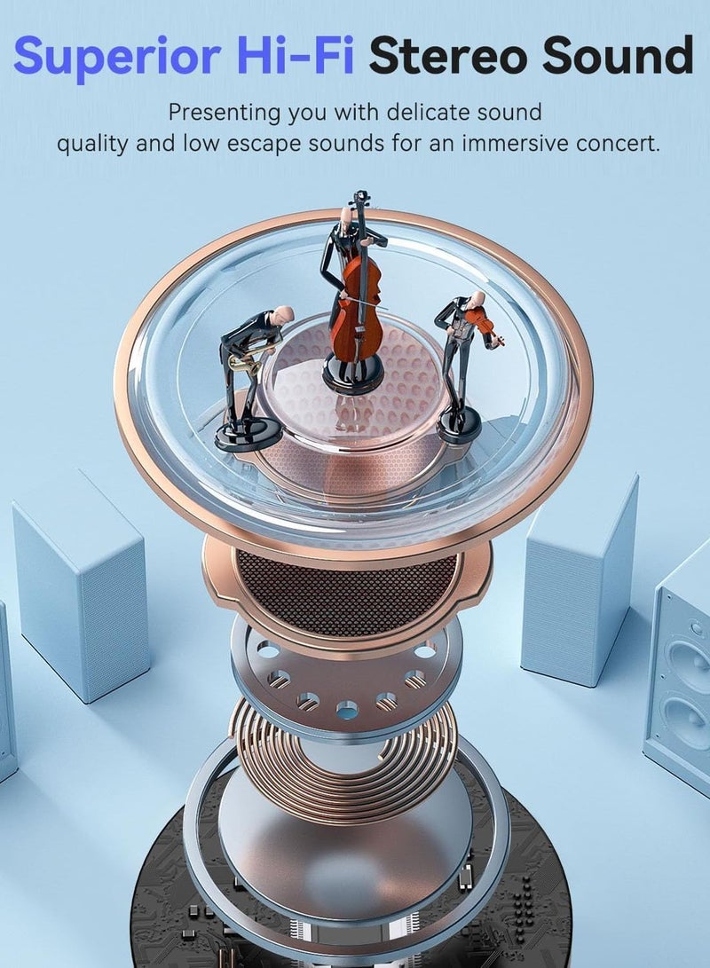 True Wireless Earbuds, In-Ear Bluetooth 5.3 Headphones 4-Mics ENC Clear Call, Bluetooth Earbuds Touch Control 40 Playtime, IPX6 Waterproof TWS, Light-Weight Earphones
