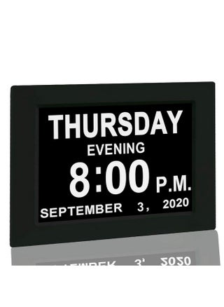 JALL 【New 2024】 Digital Calendar Alarm Day Clock - with 8" Large Screen Display, am pm, Multiple Alarms, for Impaired Vision People, The Aged Seniors, The Dementia, for Desk, Wall Mounted, Black - pzsku/ZBA8047E7B0A052F3377CZ/45/_/1736426624/bfba07b5-04eb-4cef-aa31-770ee02a2964