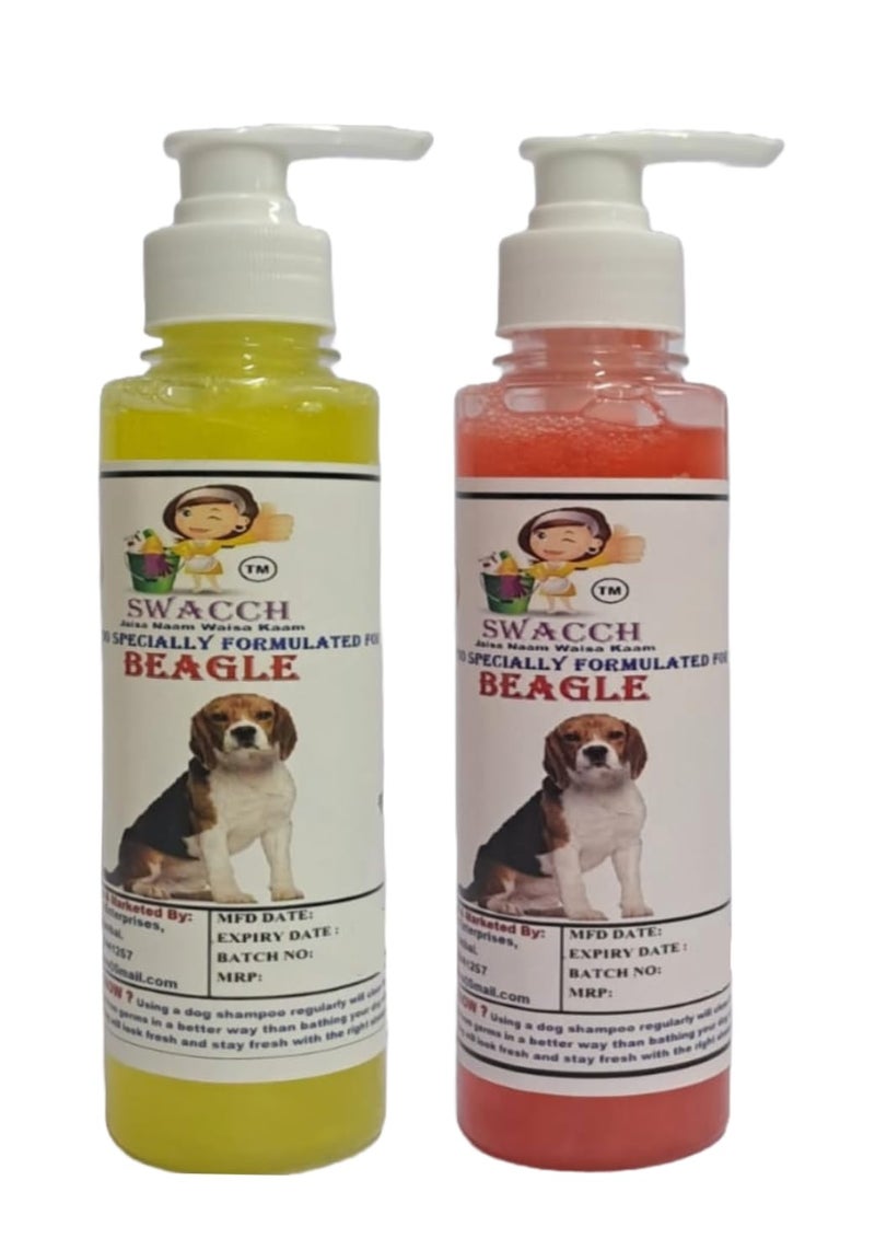 SWACCH Premium Shampoo for Beagle (200ML)(Combo Pack of 2) Lemon & Jasmine - Image 1