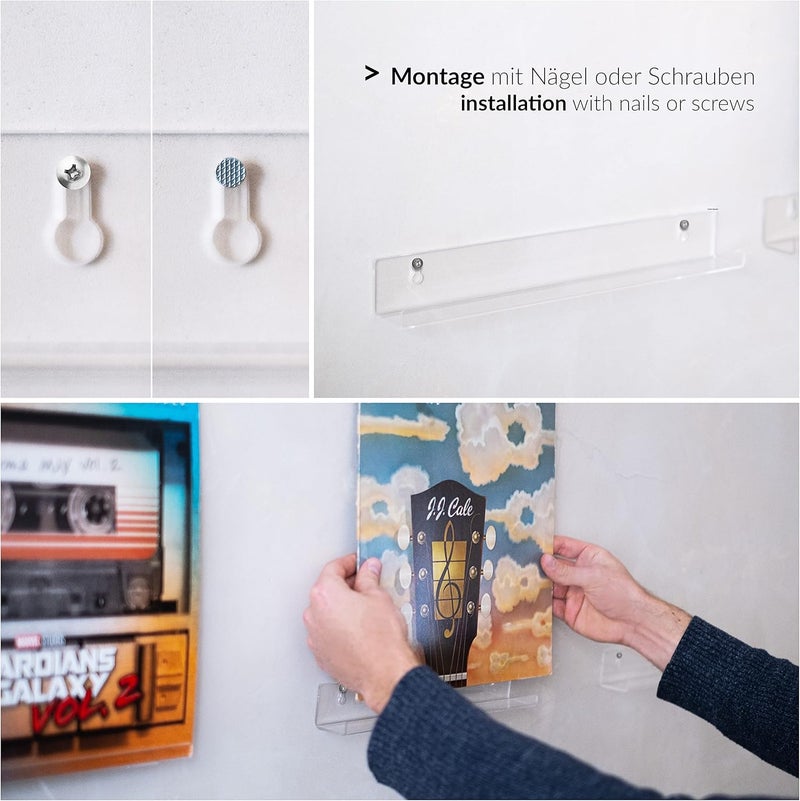 TPGP VinylRecordsLove Acrylic Record Wall Mount - 4 Pack for Vinyl Records and Photos - Image 3