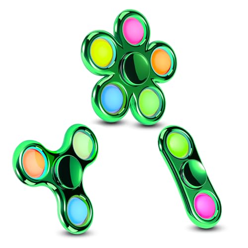 FIGROL Fidget Toys 3 PackPop Fidget Spinner for Kids Adults Relieves Stress and Calm DownSensory Toys for Kids with Autism ADHD ToysGreen - Image 1