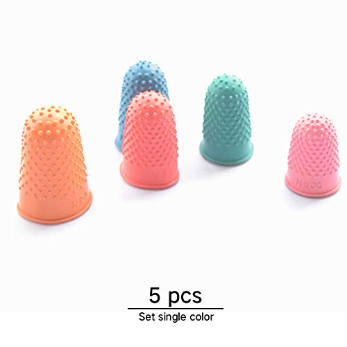 Shni Thimble 5Pcs Craft Finger Tip Sewing Counting Protector Quilter Needlework Cone Rubber(Pink) - Image 4