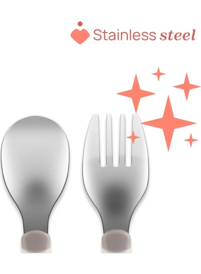Chicco Metal Cutlery 18m+ Grey - Image 3