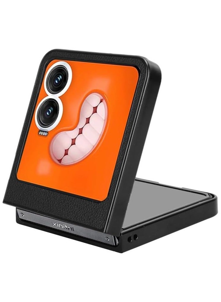 متوافق مع غطاء Infinix Zero Flip 2024، غطاء هاتف مصنوع من جلد PU عالي الجودة بسماكة فائقة، مضاد للصدمات، يحمي حافة وخلفية الهاتف، مع فتحة لوضع البطاقات لغطاء هاتف Infinix Zero Flip. - Image 3