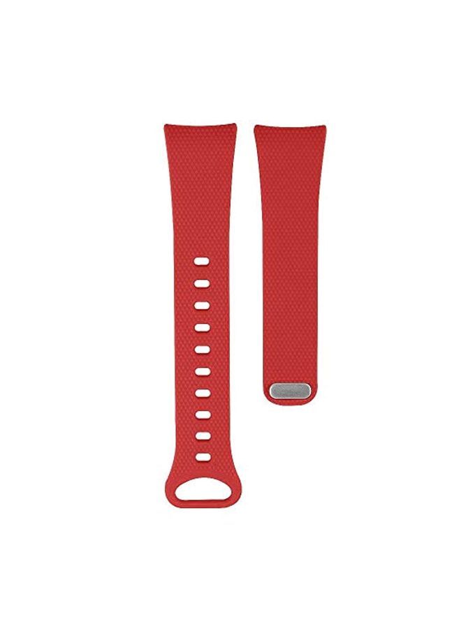 NIBEMINENT Replacement Band Strap For Samsung Gear Fit2 SM-R360 Red/Silver - Image 1