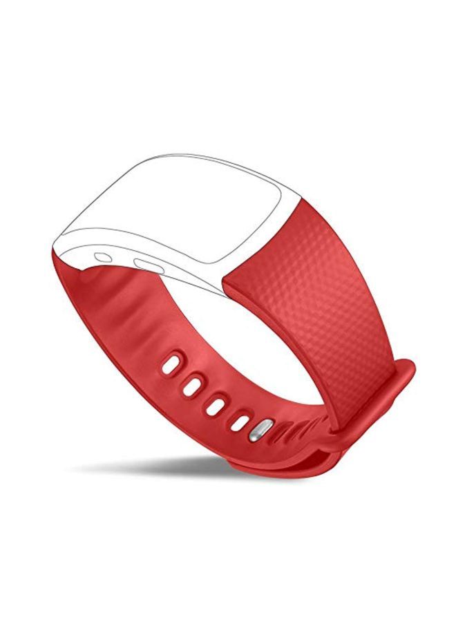 NIBEMINENT Replacement Band Strap For Samsung Gear Fit2 SM-R360 Red/Silver - Image 2