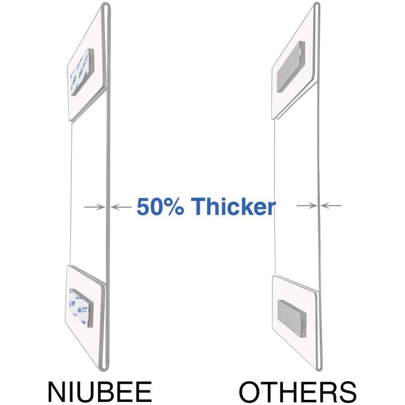 NIUBEE 8.5x11 Clear Acrylic Plexi Sign Holders with Double Sided Adhesive Tape, Wall Sign Memo Document Menu Holder for Office, Home, Store, Restaurant-No Drilling (6 Pack) - Image 3