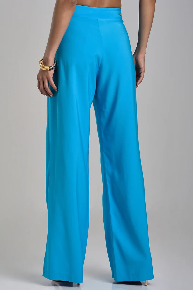 كارمن ستيفنز سروال بالازو أزرق كلاسيكي