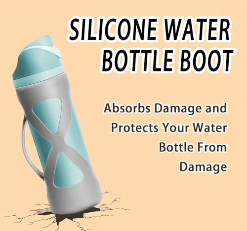 JRSENL Silicone Water Bottle Boot for Owala 24 oz, Silicone Case with Handle, Anti-Slip Protective Sleeve Protector, Reduce Damage and Provide Comprehensive Protection for FreeSip(Blue) - Image 2
