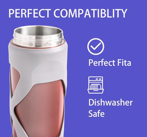 JRSENL Silicone Water Bottle Boot for Owala 24 oz, Silicone Case with Handle, Anti-Slip Protective Sleeve Protector, Reduce Damage and Provide Comprehensive Protection for FreeSip(Blue) - Image 3
