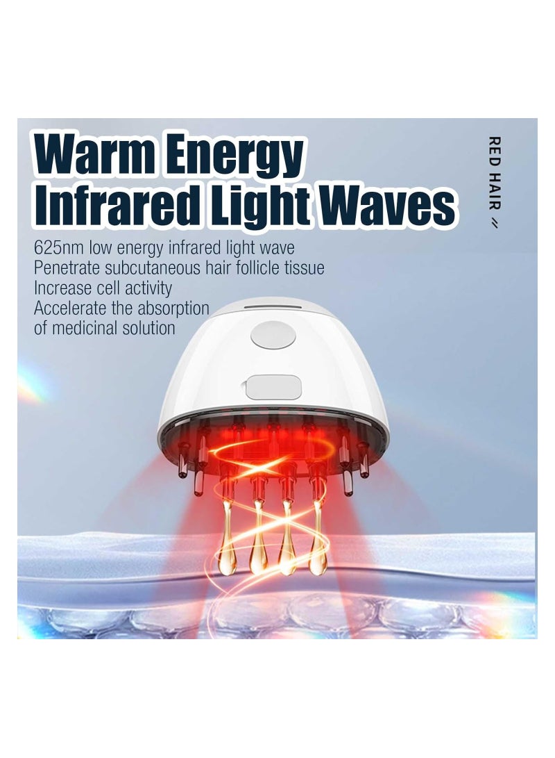 Generic High Vibration Hair Oil Applicator and Scalp Massager with Red Light Therapy, Ideal for Hair Growth Treatment, Essential Oil Serum, and Smooth Root Comb Application. - Image 5