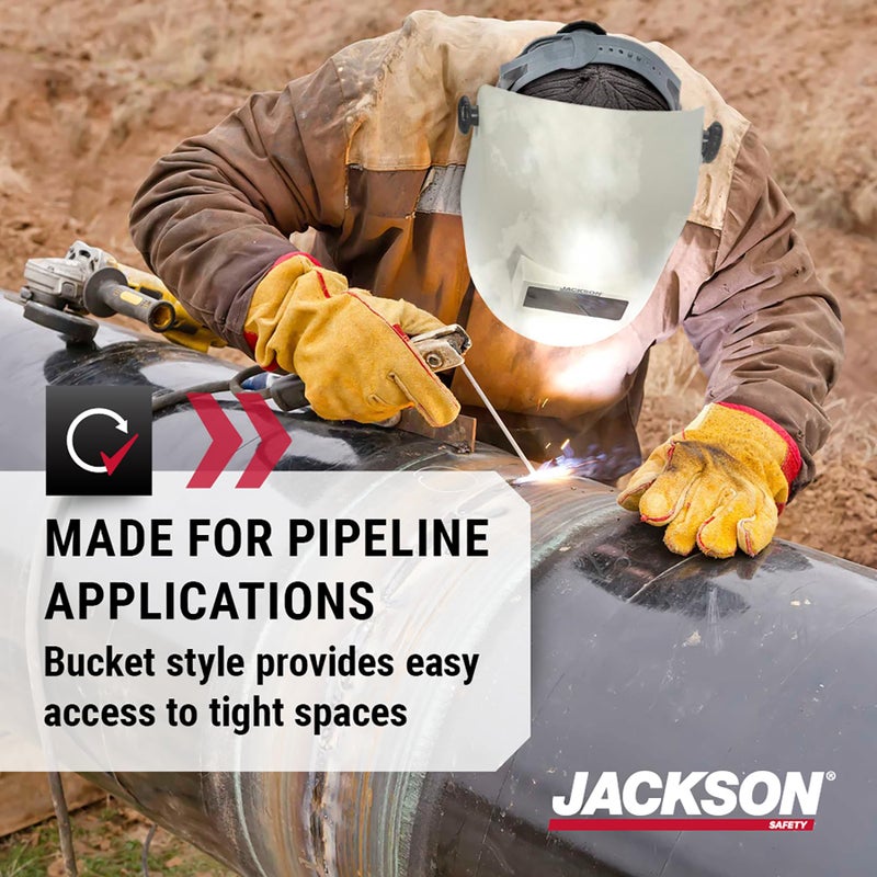Jackson Safety PL280 Pipeline Welding Helmet - Shade 10 Flip Front Welding Hood - ANSI Z87.1 - Made in USA (Multiple Headgear Styles and Colors) - Image 3