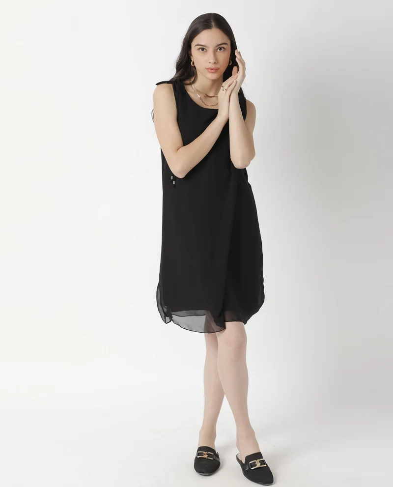 Rareism Women's Pleated Front Midi Dress