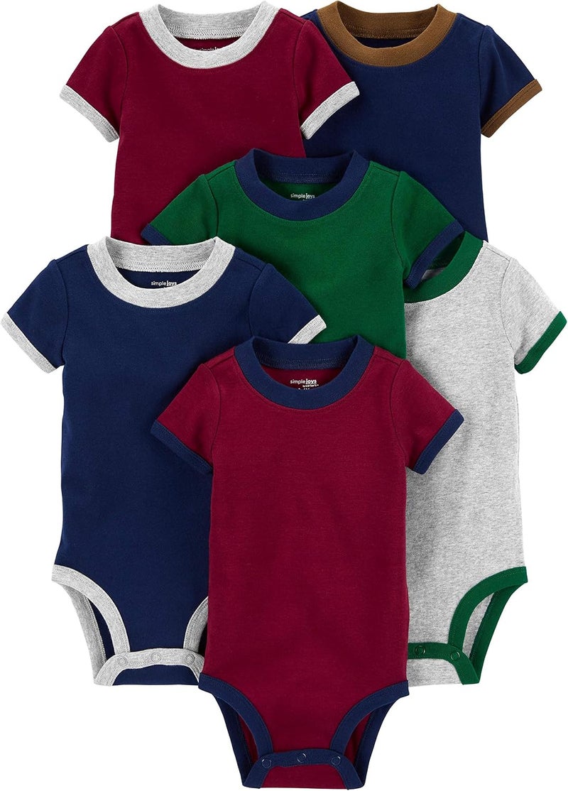 سيمبل جويز باي كارترز Simple Joys by Carter's baby-boys 6-pack Short-sleeve Bodysuit Bodysuit (pack of 6) - Image 1