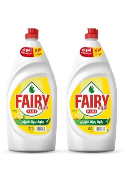 Lemon Scented Liquid Plus Soap for Dishwashing with an Alternative Power of the Bleaching of Two Pieces 800ml