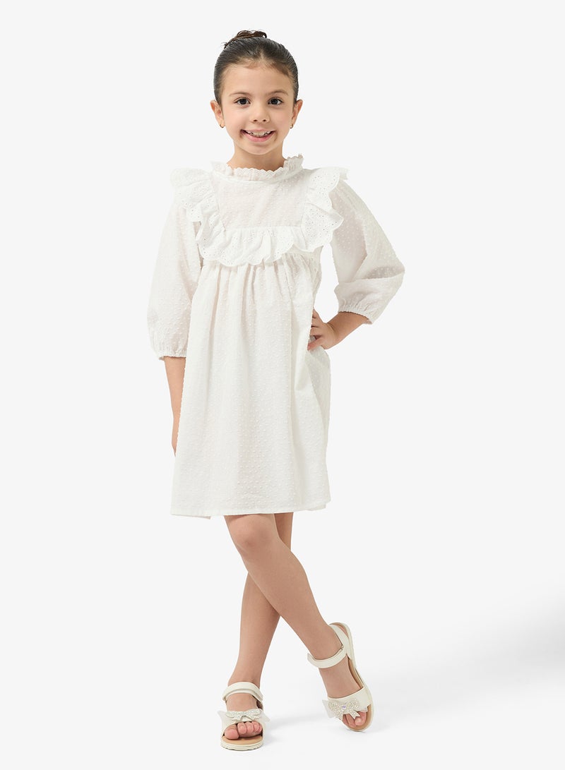 Pinata White Ruffle Collar Dress - Image 1