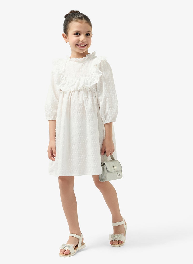 Pinata White Ruffle Collar Dress - Image 4
