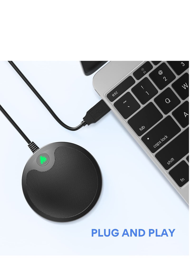 USB Conference Computer Microphone, BM10 Metal Boundary Desktop Mic with Mute and Headphone Jack Omni-Directional Plug  Play PC Mic for Windows, Mac, Meeting, Skype - Image 4