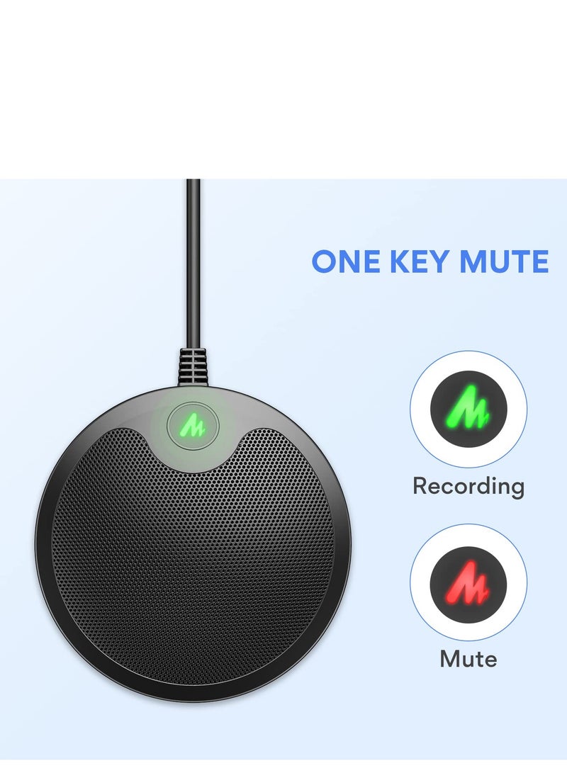 USB Conference Computer Microphone, BM10 Metal Boundary Desktop Mic with Mute and Headphone Jack Omni-Directional Plug  Play PC Mic for Windows, Mac, Meeting, Skype - Image 3