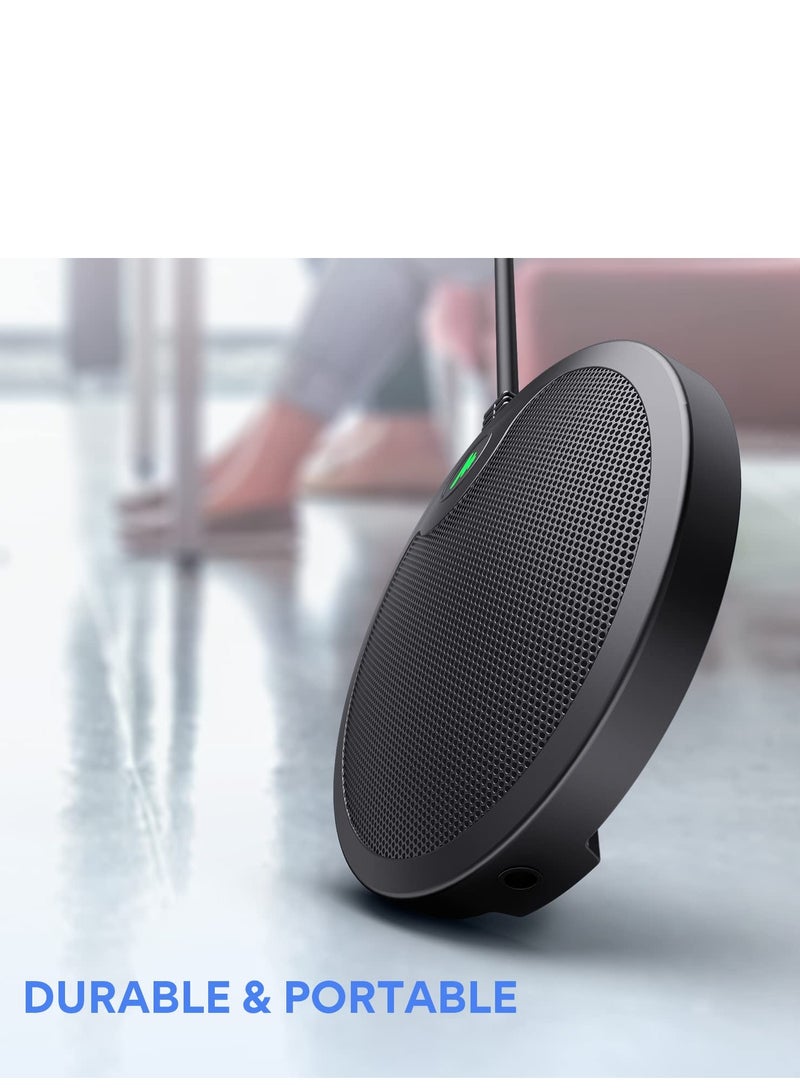 USB Conference Computer Microphone, BM10 Metal Boundary Desktop Mic with Mute and Headphone Jack Omni-Directional Plug  Play PC Mic for Windows, Mac, Meeting, Skype - Image 5