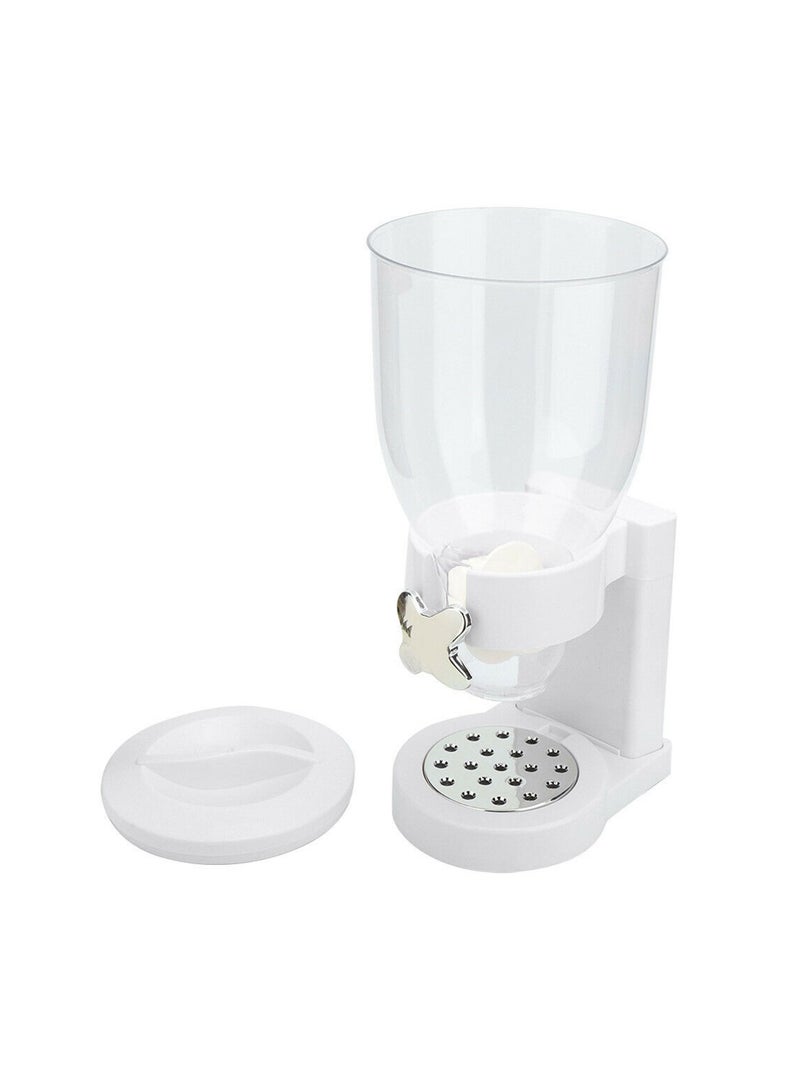 Shallow White Cereal Dispenser Dry Food countertop Kitchen Tools Storage Container, Dry Food Dispenser - Image 3
