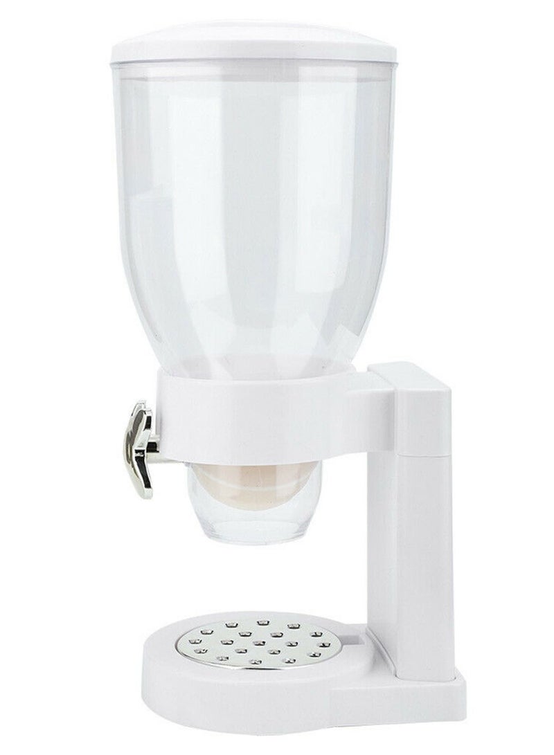 Shallow White Cereal Dispenser Dry Food countertop Kitchen Tools Storage Container, Dry Food Dispenser - Image 5