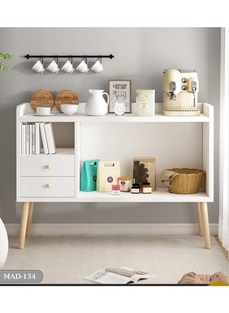 إكسبرت ركن القهوة مع مساحة تخزين، خزانة جانبية متعددة الوظائف، بوفيه، خزانة مطبخ مع أدراج، غرفة الطعام، غرفة المعيشة، خزانة بسيطة , باللون الأبيض,EI-110 - Image 4