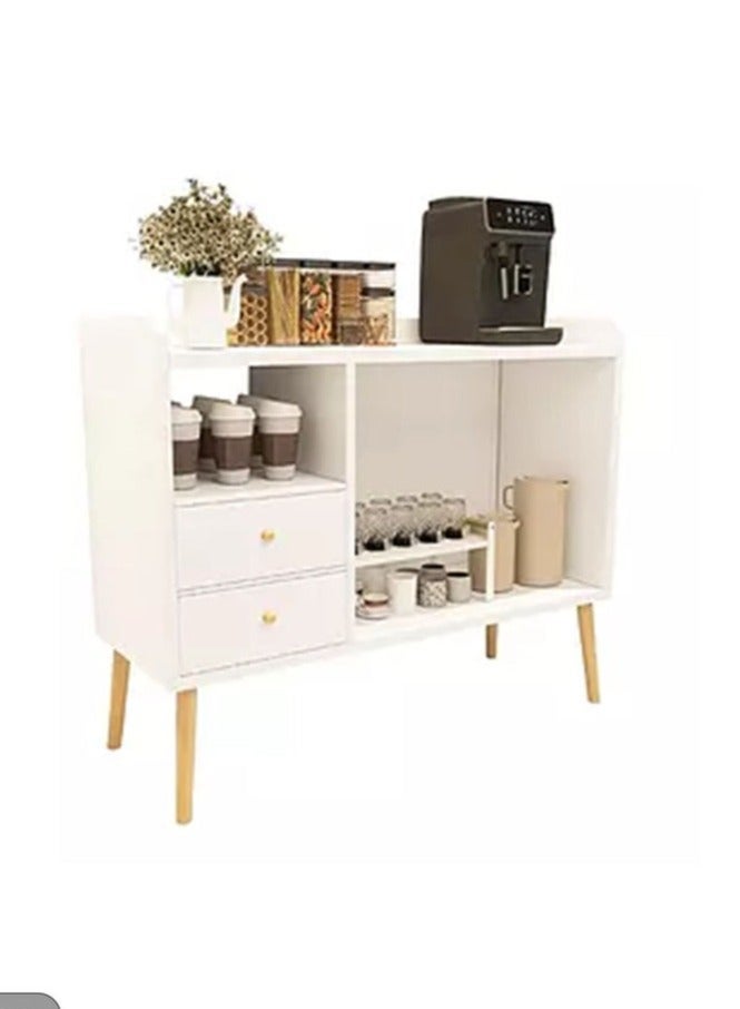 EXPERT Coffee corner with storage space, multifunctional sideboard, buffet, kitchen cabinet with drawers, dining room, living room, simple cabinet, white color, EI-110 - Image 1