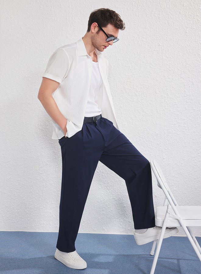 trendyol White Regular Fit Textured Loose Casual Men's Shirt - Image 2