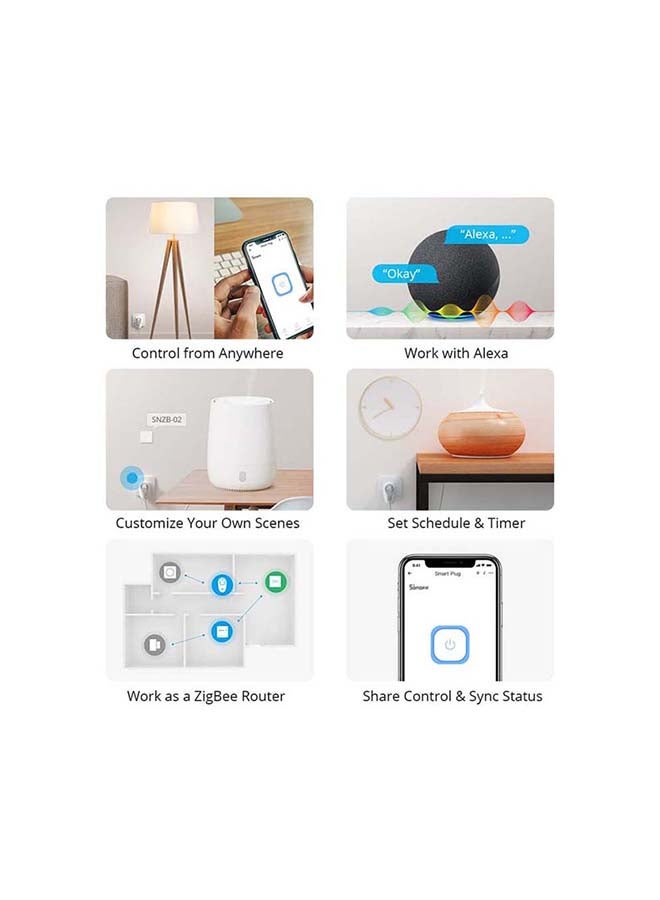 SONOFF S26R2TPG-UK S26 Wi-Fi Smart Plug Wi-Fi Works with APP Alexa Google Assistant SmartThings IFTTT Available Sync Status Share Control and Power on State White - Image 4