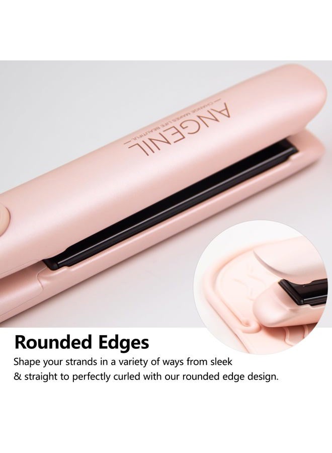 ANGENIL Hair Straightener 2.5 cm, Ceramic Titanium Ion Straightening Curling and Straightening, Dual Tension Straightener and Curling Iron 2 in 1, 160-230 °C Hair Straightener, with Heat-resistant - Image 3
