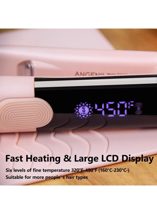 ANGENIL Hair Straightener 2.5 cm, Ceramic Titanium Ion Straightening Curling and Straightening, Dual Tension Straightener and Curling Iron 2 in 1, 160-230 °C Hair Straightener, with Heat-resistant - Image 5