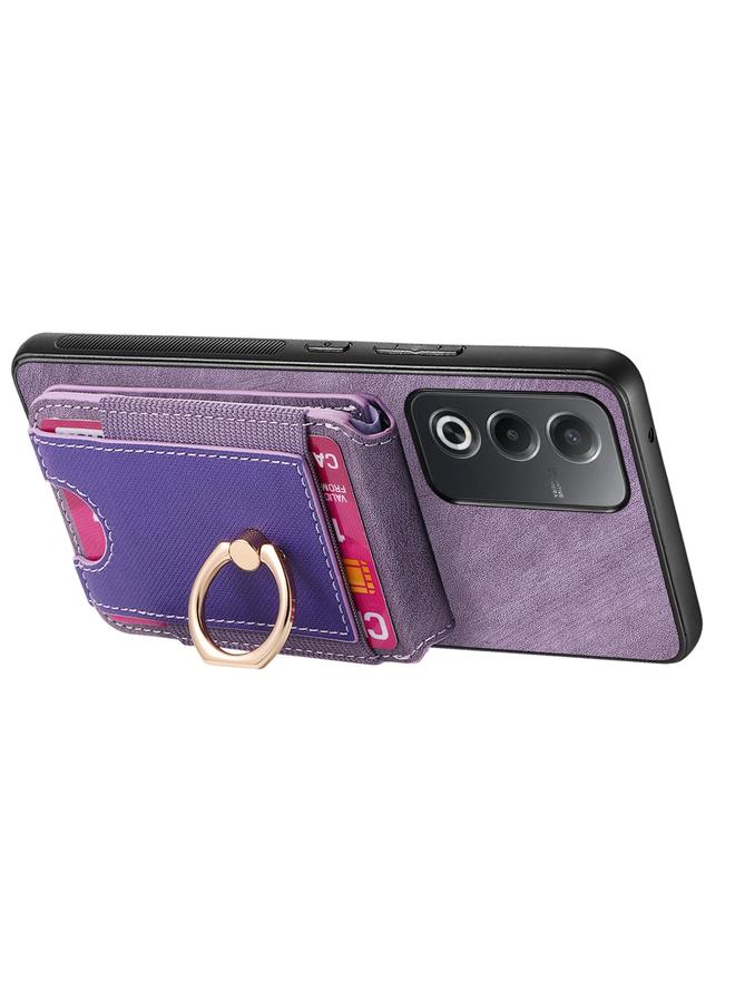 اس-توب جراب هاتف OPPO Reno10 Pro Global Retro قابل للتقسيم مع حامل مغناطيسي وحقيبة بطاقات جلدية - Image 5