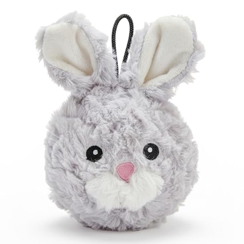Pet Lou 4 Inch Squeaky Rabbit Dog Plush Toy StuffingFree Soft Plush Durable Bouncy Squeaker Ball Floats in Water for Small Medium Dogs - Image 1