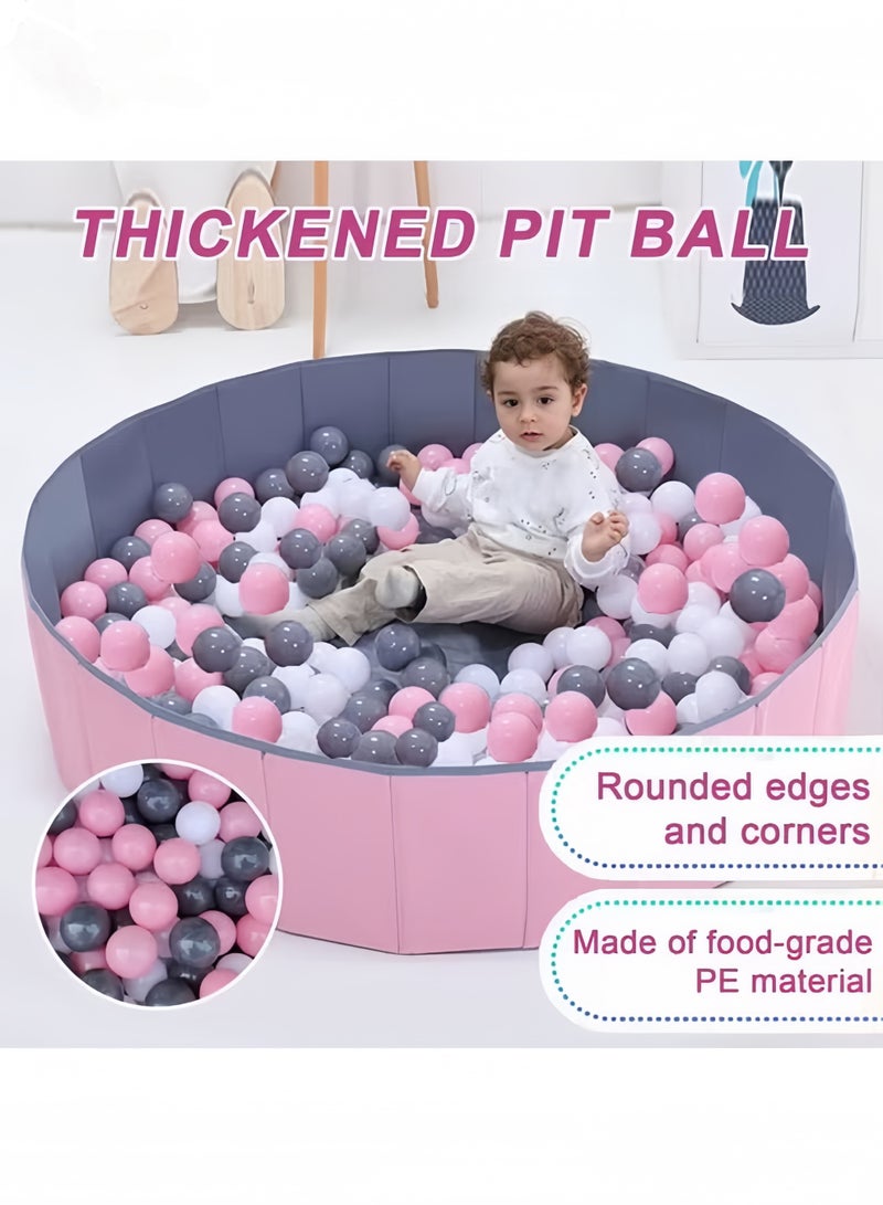 Berma Baby Foldable Double Layer Oxford Cloth Kids Ball Pit, Play Ball Pool with Storage Bag (Balls Not Included) Playpen for Baby Toddlers (100cm- Medium- pink) - Image 2