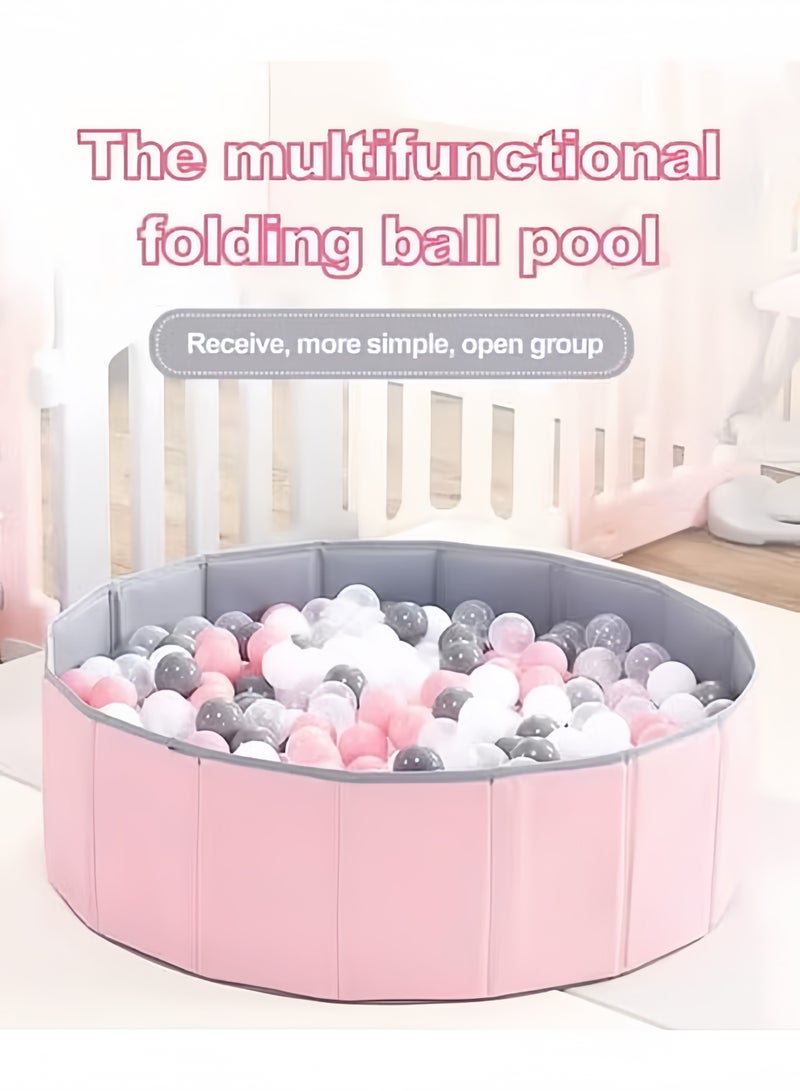 Berma Baby Foldable Double Layer Oxford Cloth Kids Ball Pit, Play Ball Pool with Storage Bag (Balls Not Included) Playpen for Baby Toddlers (100cm- Medium- pink) - Image 3