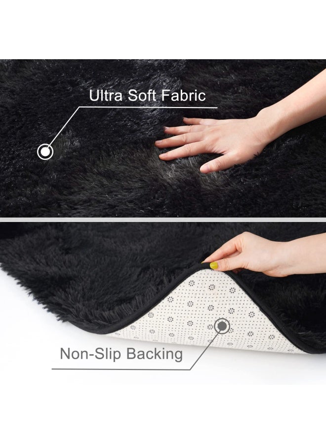 St. Bridgeultra Soft Black Rugs For Bedroom 4x6 Feet Fluffy Area Rugs For Living Room Large Comfy Furry Rug For Boys Kids Baby Room Decor Non Slip Nursery Rug Modern Indoor Fuzzy Floor Carpet - Image 4