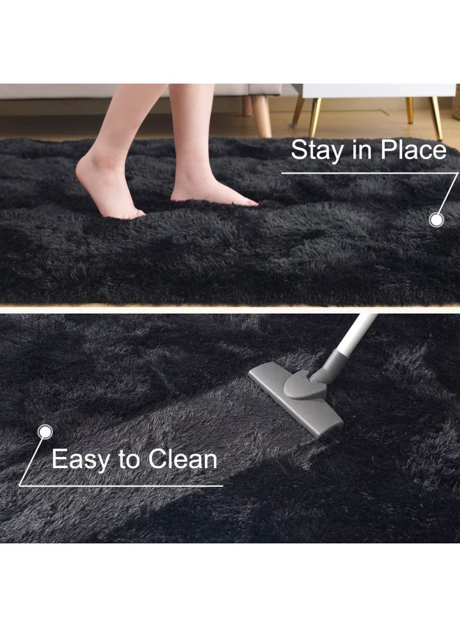 St. Bridgeultra Soft Black Rugs For Bedroom 4x6 Feet Fluffy Area Rugs For Living Room Large Comfy Furry Rug For Boys Kids Baby Room Decor Non Slip Nursery Rug Modern Indoor Fuzzy Floor Carpet - Image 5