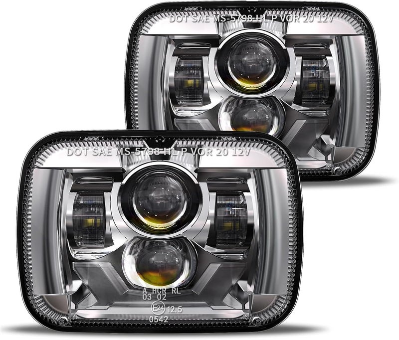 HWSTAR New 180W 1000% Bright H6054 5x7 7x6 Led Headlights Compatible with Jeep Cherokee XJ Wrangler YJ Emark DOT Anti-glare Turn Signal Hi/Low Sealed Beam Ford Chevy GMC Toyota Nissan van pickup etc - Image 1