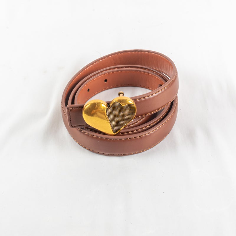 حزام وسط جلد بني حريمي