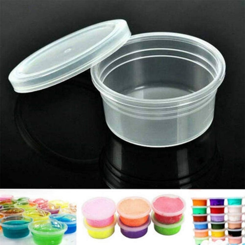 Azonee Slime Storage Containers 24 Pack, Leakproof Clear Plastic Foam Ball Storage Cups Storage Jars Containers With Lids Slime Pots Tubs - Image 3