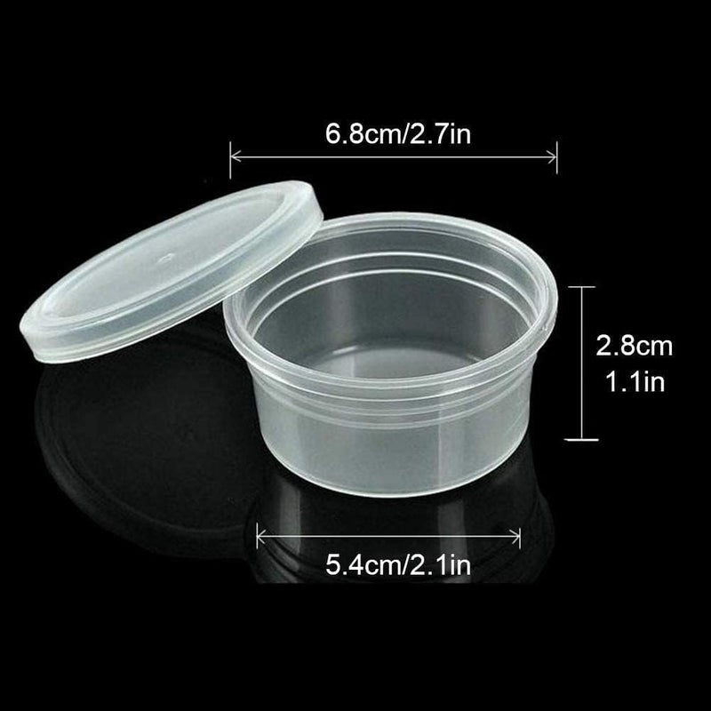 Azonee Slime Storage Containers 24 Pack, Leakproof Clear Plastic Foam Ball Storage Cups Storage Jars Containers With Lids Slime Pots Tubs - Image 2