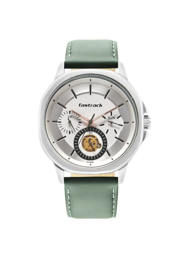 fastrack Men's Leather Analog Watch 3303SL02 - 45 mm