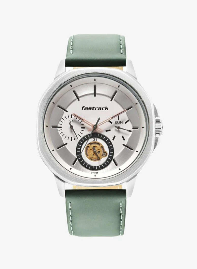 fastrack Men's Leather Analog Watch 3303SL02 - 45 mm